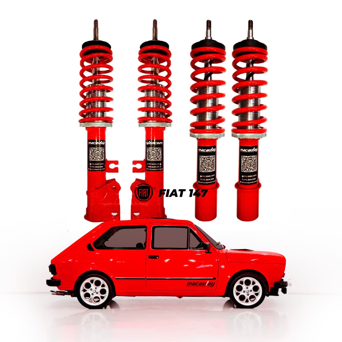 Suspensão Regulável Slim Fiat 147 KIT Completo — foto 1