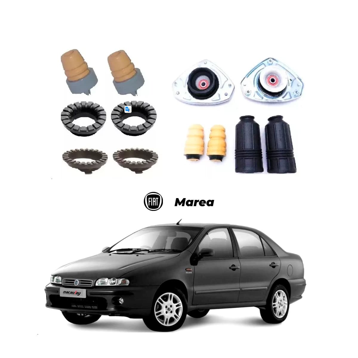 Batentes Dianteiros e Traseiros Fiat Marea Brava KIT Completo — foto 1
