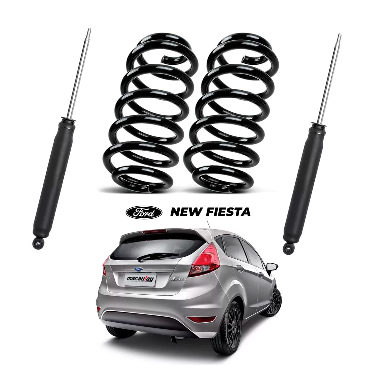 Kit Molas GNV + Amortecedores Reforçados Ford New Fiesta KIT Traseiro — foto 1